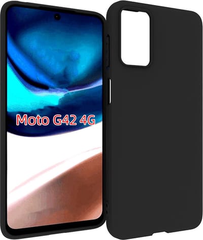 MoDo hoesje Geschikt voor Motorola Moto G42 - Siliconen Back Cover - Zwart