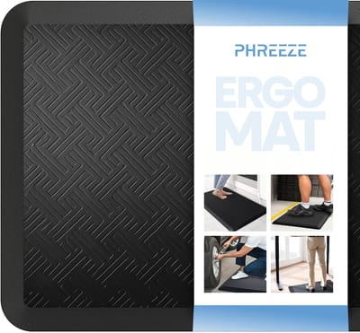 Phreeze Stamat - Anti Vermoeidheidsmat - Ergonomische Mat voor Werkplaats, Bureau & Keuken - Extra Dik (5cm) - Comfort Mat - Zwart