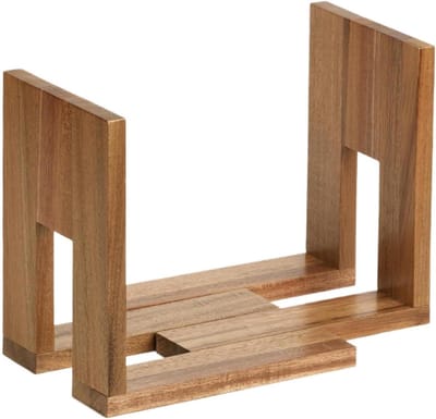 Platenhouder Hout - LP Organizer - Vinyl Opslag - Verstelbaar Uitbreidbaar - Houdt 20-60 LP's - Natuurlijk Hout