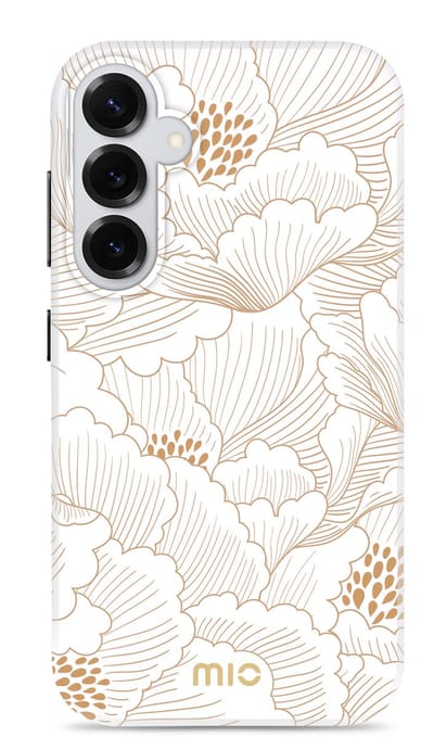 Mio by Mobilize Hoesje geschikt voor Samsung Galaxy S26 Plus MagSafe Telefoonhoesje Hardcase | Mio by Mobilize Backcover | Geschikt voor MagSafe | Geschikt voor Draadloos Opladen met Magnetische Ring | Geschikt voor MagSafe Case - White Roses | Wit