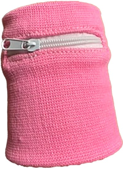CHPN - Zweetbandje - Polsbandje - Pols- en Zweetbandje - Met Rits - Sport- en Fitnessbandje - 8 x 8 CM - Roze