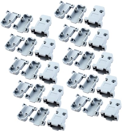 Dailygoody - Afdekschalen - D-Sub DB9 9 pennen stekker - Kunststof - Grijs - 20 stuks - Perfect voor aansluiting en bescherming