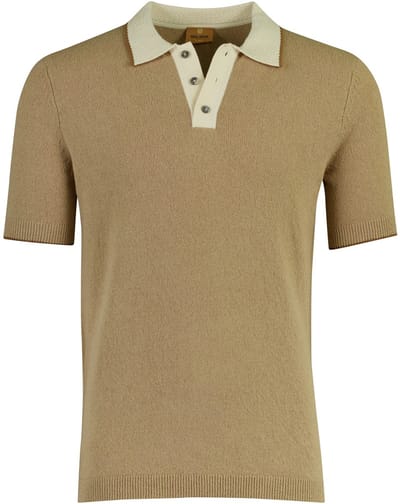Poloshirt beige Mos Mosh stretch normale fit
