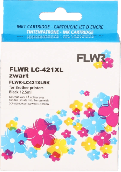 FLWR - Cartridges / Brother LC-421XL / zwart / Geschikt voor Brother