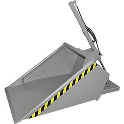 Bauer hydraulische heftruckbak DGS 500, vorkheftruckhydrauliek, L 1610 x B 1050 x H 1370 mm, 0,5 m³, tot 1000 kg, staal gelakt, muisgrijs
