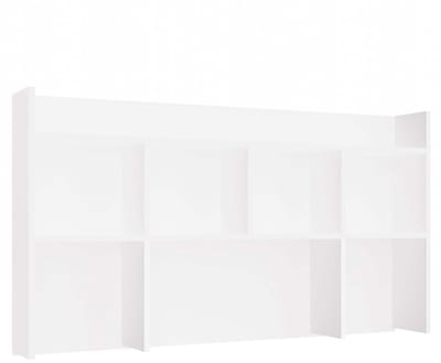 MALWA KUBA - Bureau-opzetstuk - 130 cm breed - Mat wit - 5 planken