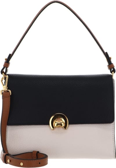 COCCINELLE Leren Handtas Schoudertas Binxie Tricolor Handbag Grained Leather Noir / Lambs / Cuir Veelkleurig