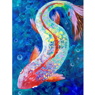 DIY diamant borduurwerk kleur Koi volledige ronde strass foto diamant schilderij kruissteek 20X30CM blue