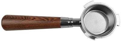 carmdering - Bottomloze Filterdrager - 51mm Espresso Barista Tool - Donkerbruin, massief walnoot handvat, roestvrij staal - Met poederfilter (puckscherm) - Geschikt voor 51mm espresso machines - Cadeau voor thuisbarista's
