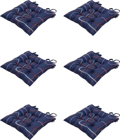 Madison - Zitkussen - Universeel - 6 stuks - 46 x 46 cm - Joah Indigo - Tuin - Toscane