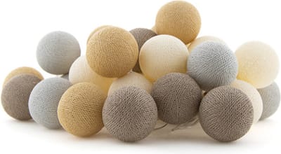 Cotton Ball Lights - LED lichtslinger voor binnen - Handgemaakt en Fairtrade - 50 lampjes - Teddy