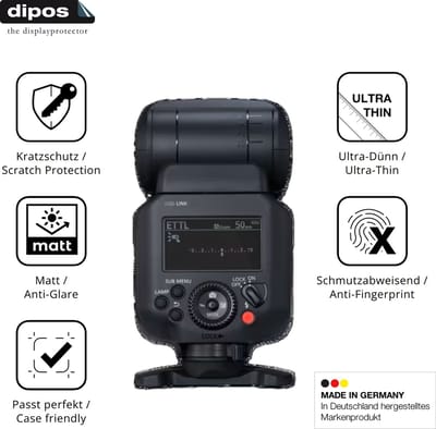 dipos – 4x Matte Beschermfolie geschikt voor Canon Speedlite EL-5 | Krasbestendige & antireflecterende Screenprotector Ultra-Thin