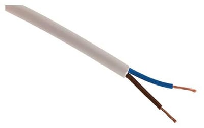 Elektrische Voedingskabel H05VV-F 2x1.5mm² Flexibel - Huishoudkabel Voor Huishoudelijke Apparaten - Slijtvast - Wit - 25m