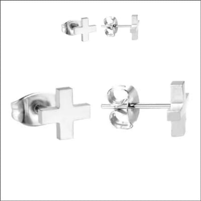 Aramat Jewels | Oorbellen | RVS kruisjes oorbellen | Zilverkleurig / 6mm | | | Staal | Kinderen, Volwassenen | Verkleurd niet