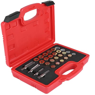 Kit de réparation de filetage de carter d'huile 64 pièces, ensemble d'outils pour bouchon de vidange de boîte de vitesses M13 M15 M17 M20 black