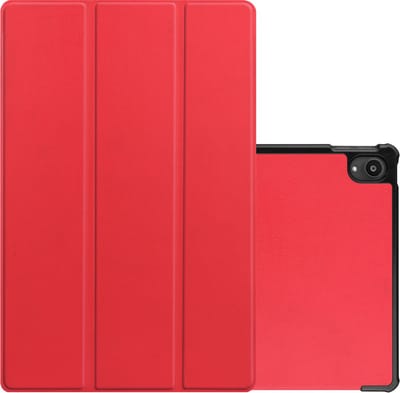 Hoes - Geschikt voor Lenovo Tab P11 Plus - Dun & Stevig - Trifold Bookcase - Hard Cover - Hardcover Book Case - Tablet Hoesje - Rood