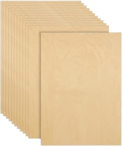 Untreated Lime Wood Plywood - Wooden Panel 420 x 300 x 1.5 mm - Wooden Panels for Crafts - Plywood for Model Making - Laser Engraving - Painting Art Pack of 12