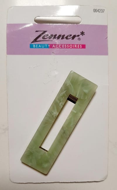 Zenner Beauty accessoires - haarspeld jade groen tint - haarclip - 6,5 x 2 cm metaal en kunststof - chique