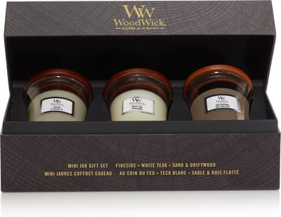 WoodWick Hourglass Geurkaars Deluxe Giftset - 3 Mini - Woody