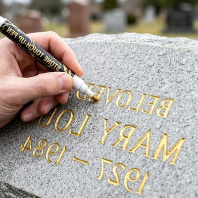 Grafsteen Marker - Steen Pen - Opschriften Herstellen - Sterke Dekking - 10 ml - Goud