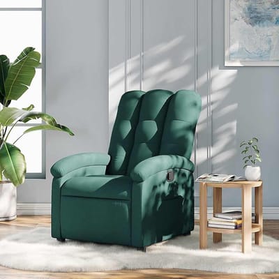 Relaxstoel Stoffen - Comfortabele Stoel - Ontspannen Thuis - Handmatige Ligfunctie - 70x93x101 cm - Donkergroen
