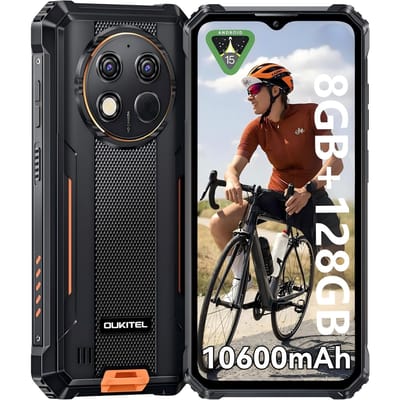 Oukitel G1S Mobiele Telefoon 8GB+128GB 6.52  Scherm 10600mAh 13MP Android 15 Smartphone oranje