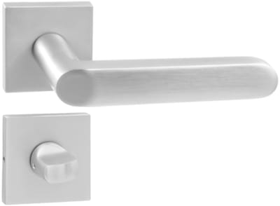 Domino® Deurkrukgarnituur DENVER QR SLIM M6 - Chroom gespoten - WC met Vierkant Rozette - Deurbeslag van aluminium - Deurklink voor badkamer, badkamerdeuren, kelderdeur en binnendeur