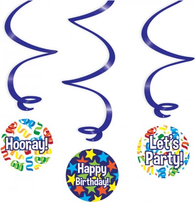 Swirl decorations - Happy birthday cartoon