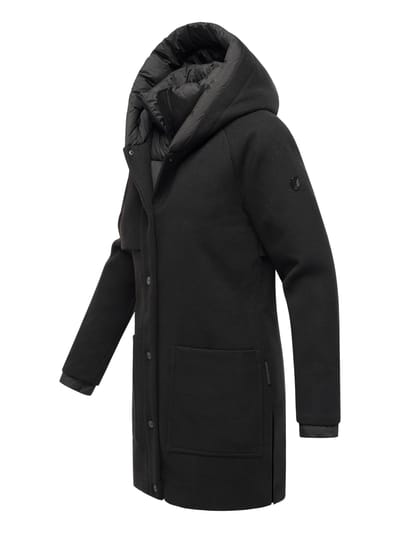 Navahoo Flauschwunder dames wintermantel met afneembare kraag