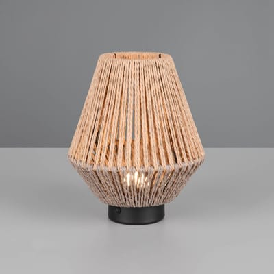 REALITY LIRA - Tafellamp - Naturel - incl. 1x SMD 1,5 W - 4-stappen TOUCH - USB-aansluiting - Oplaadbaar - Snoerloos