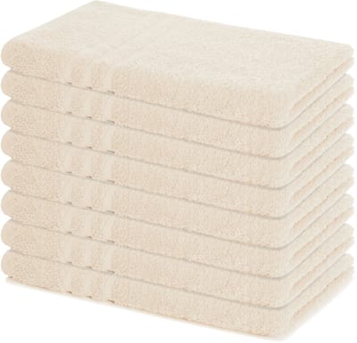 Lavea® Set van 8 Handdoeken 50x100 cm, 100% Katoen – Zacht en Absorberend – Perfect als Handdoek voor Thuis en Hotel – Crème