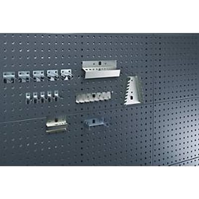 Bott Perfo geperforeerde plaat accessoire assortiment, 15-delig, 10 haken/5 gereedschapshouders, gegalvaniseerd metaal, zilver