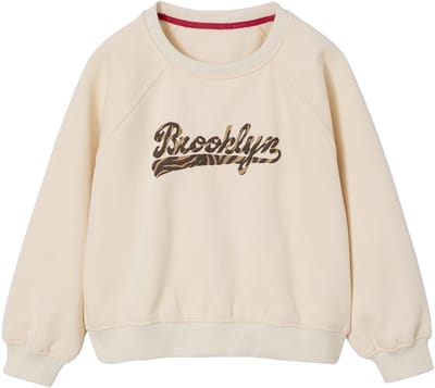 Vertbaudet Sweater met "Brooklyn" inscriptie en zebraprint voor meisjes