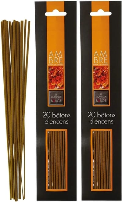 Atmosphera Wierook stokjes in Amber geur - voordeelpak - 40x stokjes - 25cm - Ontspannend - Kalmerend