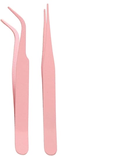 Pincet Set - Handwerk Pincet - Knutselen en Hobby - Roestvrij Staal - 10 cm - Roze en Groen