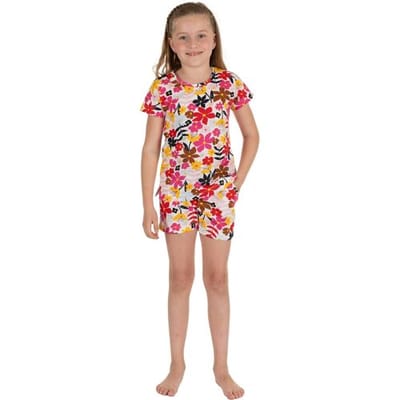 Rebelle Shortama Full Bloom - Wit/Multi - Bio Katoen - Maat 104