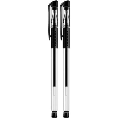 2 Stuks Balpen Zwart 0.5mm Balpen Inkt Schrijven Balpen voor Kantoor School 0.5mm 0.5mm/0.02in black