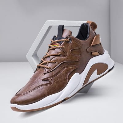 Herenschoenen Herfst en Winter Nieuw Laag Uitgesneden Ronde Neus Britse Mode Heren Leren Schoenen Hardlopen Sport Vrijetijdsschoenen 44 black