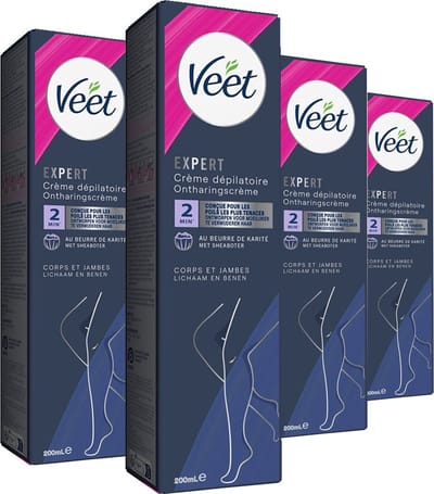 Veet - Expert - Ontharingscreme Benen 200ml - 4 Stuks - Voordeelverpakking