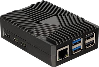 Joy-it RB-AlucaseP5-09 SBC-behuizing Geschikt voor serie: Raspberry Pi® Incl. passieve koeler Zwart