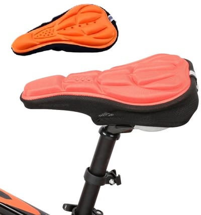 Gel Zadelhoes Fiets I Stoelhoes Zadel I Zachte Zadelhoes Met Schuim Vulling I Extra Demping & Comfort I Oranje