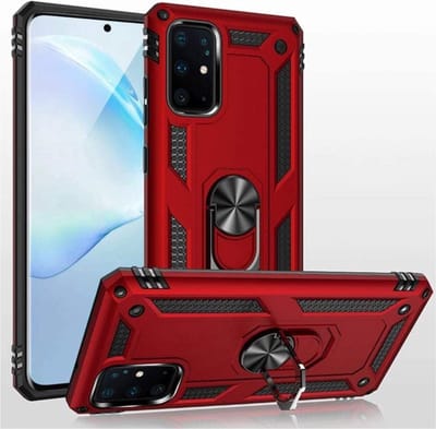 LuxeBass Hoesje geschikt voor Samsung Galaxy A71 Hoesje - Anti-Shock Hybrid Ring Armor Rood