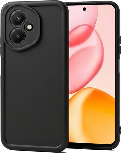 Geschikt voor Honor 400 Hoesje - Siliconen Matte Back Cover - Zwart