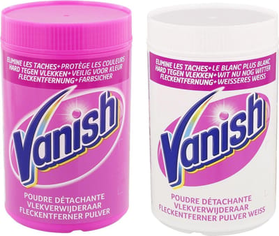 Vanish Vlekverwijderaar Kleur 600g + Vanish Oxi Action Vlekkenverwijderaar Wit 600g - Poeder Vlekken Verwijderaar