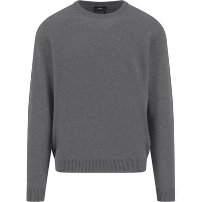 Fynch-Hatton Trui O-Neck Solid Color Cashmere Steel / male