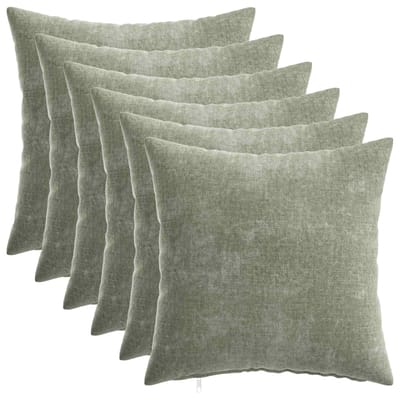 vidaXL - Kussensloop - 6 - st - HEERLEN - Groen - 30 - x - 30 - cm - Chenille - Stof