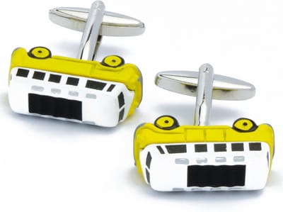 Manchetknopen - Bus Camper Geel en Wit