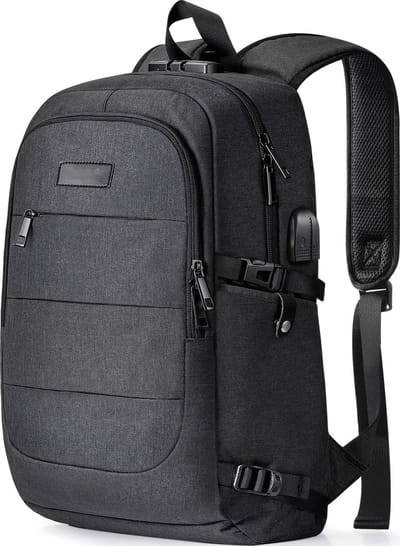 Laptoprugzak voor heren, waterdichte antidiefstalrugzak voor school, universiteit, met USB-oplaadpoort en slot, 14/15,6 inch laptoptas voor dames, jongens, vrijetijdswerk, reisrugzak