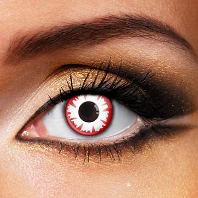 Partylens® witte kleurlenzen - White Demon - zachte jaarlenzen met lenshouder - Halloween - Cosplay
