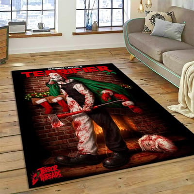 3D Terrifier 3 Horror Clown Film Cartoon Tapijt Vloerkleed voor Slaapkamer Woonkamer Huis Bank Decoratie, Kinderen Speel Decor Vloermat Cadeau 40x60cm( 15x23in )